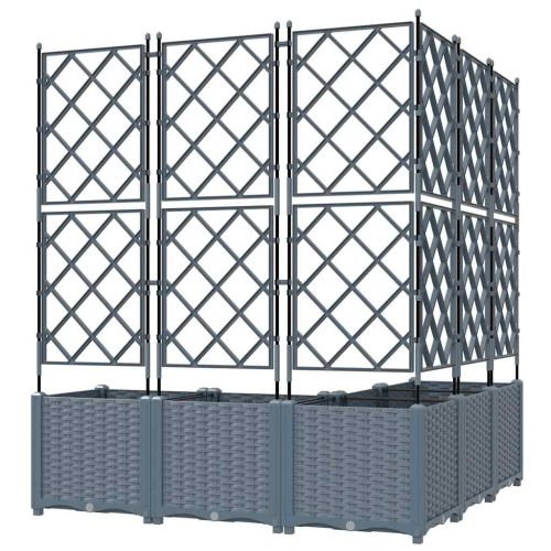 Градинска саксия 5 pcs Светло сиво 120 x 120 x 143 см Пластмаса
