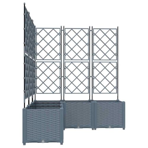 Градинска саксия 5 pcs Светло сиво 120 x 120 x 143 см Пластмаса