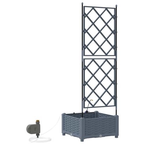 Градинска саксия Светло сиво 40 x 40 x 126 см Пластмаса