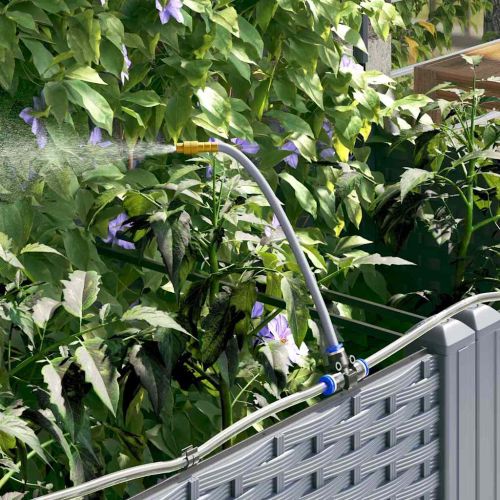Градинска саксия 3 pcs Светло сиво 80 x 80 x 142 см Пластмаса