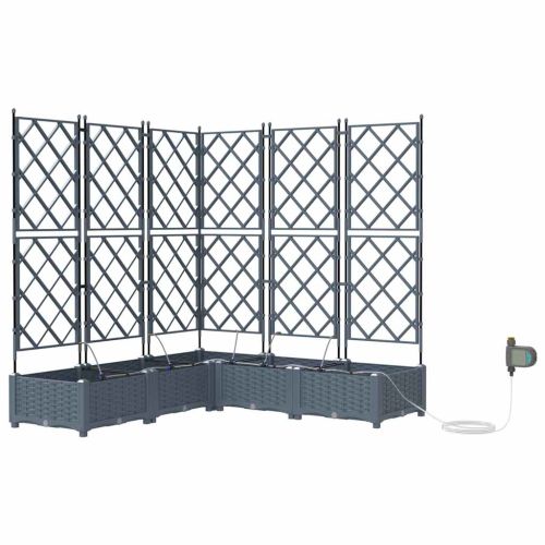 Градинска саксия 5 pcs Светло сиво 120 x 120 x 126 см Пластмаса