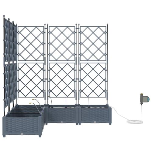 Градинска саксия 5 pcs Светло сиво 120 x 120 x 126 см Пластмаса