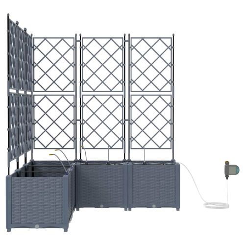 Градинска саксия 5 pcs Светло сиво 120 x 120 x 142 см Пластмаса