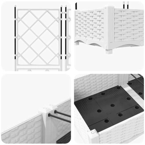 Градинска саксия 5 pcs Бял 120 x 120 x 125,5 см Пластмаса