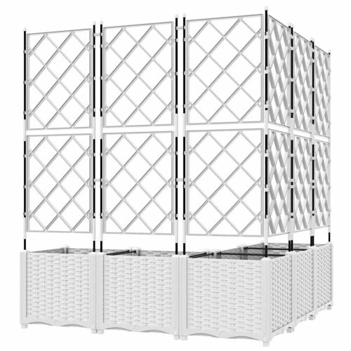 Градинска саксия 5 pcs Бял 120 x 120 x 143 см Пластмаса