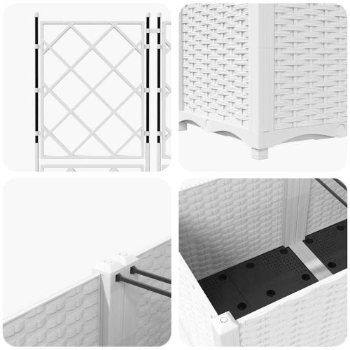 Градинска саксия 5 pcs Бял 120 x 120 x 143 см Пластмаса