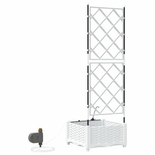 Градинска саксия Бял 40 x 40 x 126 см Пластмаса