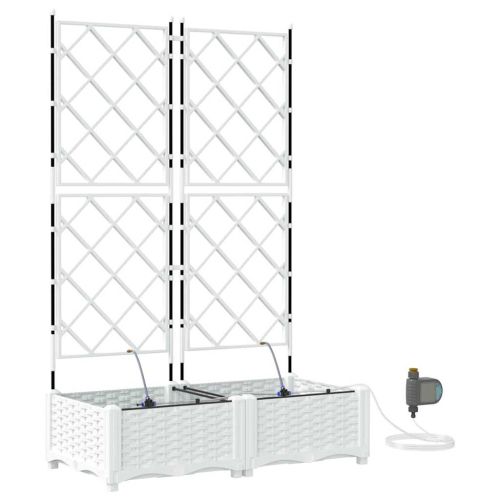 Градинска саксия 2 pcs Бял 80 x 40 x 126 см Пластмаса