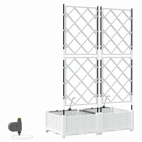 Градинска саксия 2 pcs Бял 80 x 40 x 126 см Пластмаса