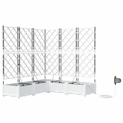 Градинска саксия 5 pcs Бял 120 x 120 x 126 см Пластмаса