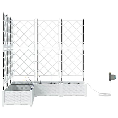 Градинска саксия 5 pcs Бял 120 x 120 x 126 см Пластмаса