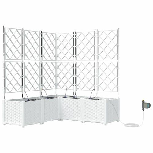 Градинска саксия 5 pcs Бял 120 x 120 x 142 см Пластмаса