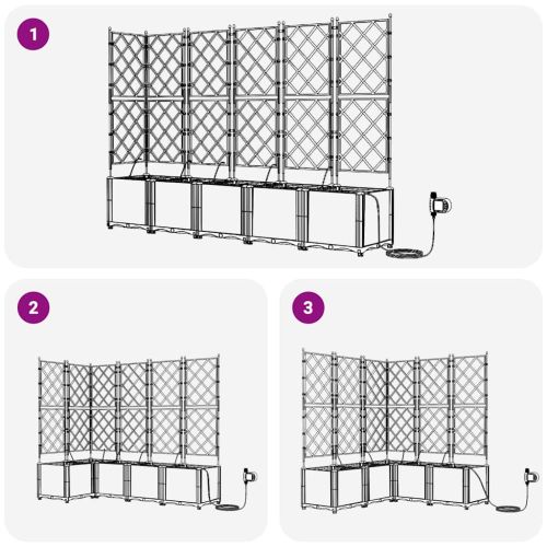 Градинска саксия 5 pcs Бял 120 x 120 x 142 см Пластмаса