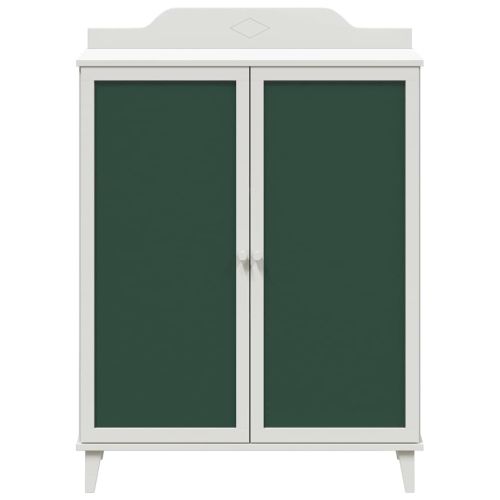 Шкаф с две врати и фронт на черна дъска ROROS Бяло