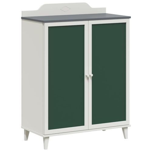 Шкаф с две врати и фронт на черна дъска ROROS Сив и бял