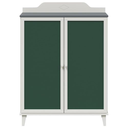 Шкаф с две врати и фронт на черна дъска ROROS Сив и бял