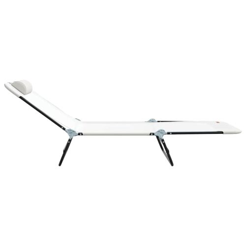 Сгъваем шезлонг 2 pcs Крем 182 x 55 x 85,5 см Textilene