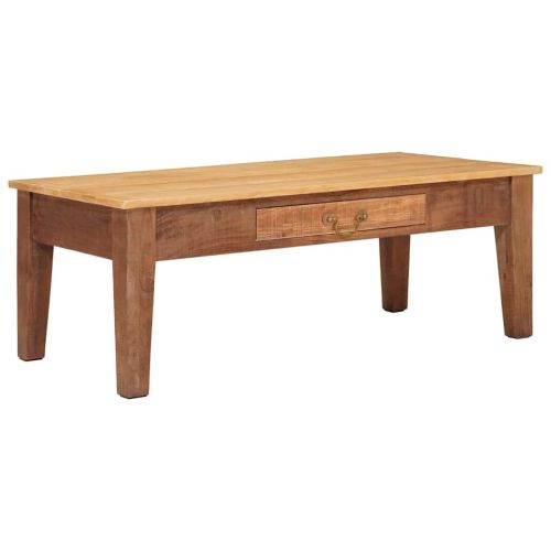 Масичка за кафе Кафяво 110 x 55 x 40 cm Солидно мангово дърво