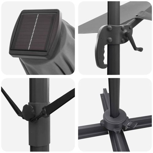 Плажен чадър Антрацит 351 x 250 x 253 см Полиестер и алуминий