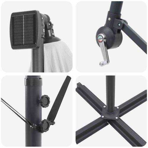 Плажен чадър Пясък 294 x 294 x 248 см Полиестер и алуминий