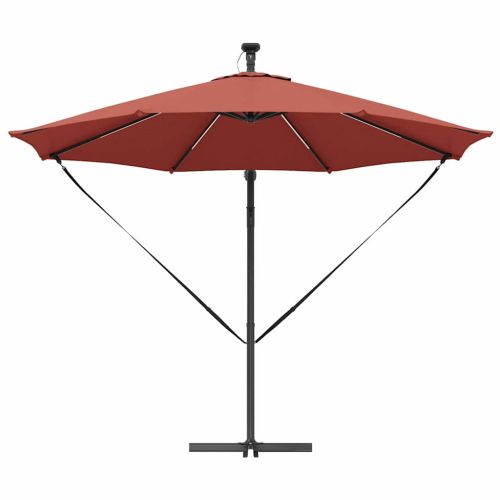 Плажен чадър Теракота 294 x 294 x 248 см Полиестер и алуминий