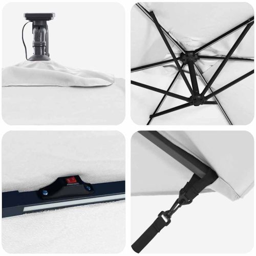 Плажен чадър Пясък 294 x 200 x 270 см Полиестер и алуминий