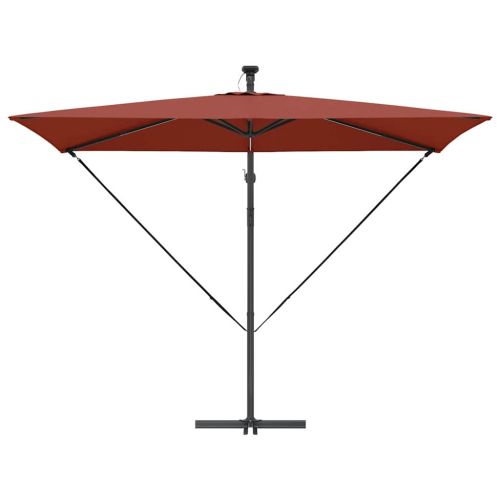 Плажен чадър Теракота 294 x 200 x 270 см Полиестер и алуминий