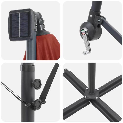 Плажен чадър Теракота 294 x 200 x 270 см Полиестер и алуминий