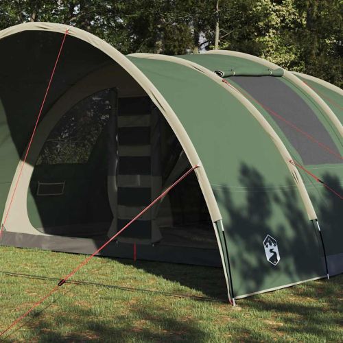 Тунелен палатка за 8 души с покрив Зелен 710 x 460 x 245 см