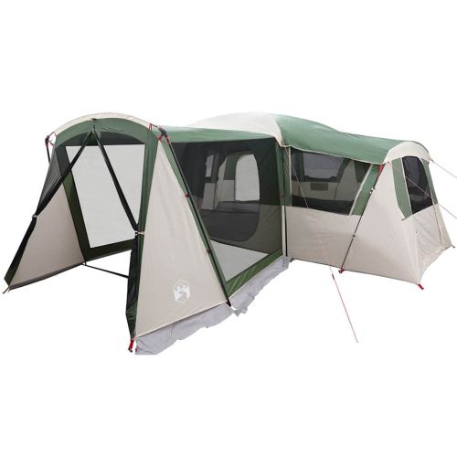 Семейна палатка за 20 души Зелен и бял 745 x 700 x 217 см