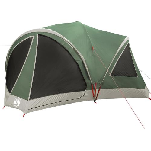 Семейна палатка за 10 души Зелен и сив 460 x 430 x 214 см