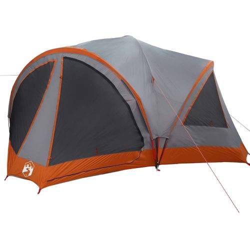 Семейна палатка за 10 души Сив и оранжев 460 x 430 x 214 см