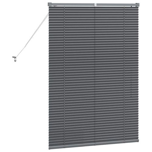 Вертикални щори Тъмен сив 130 x 95 см Алуминий