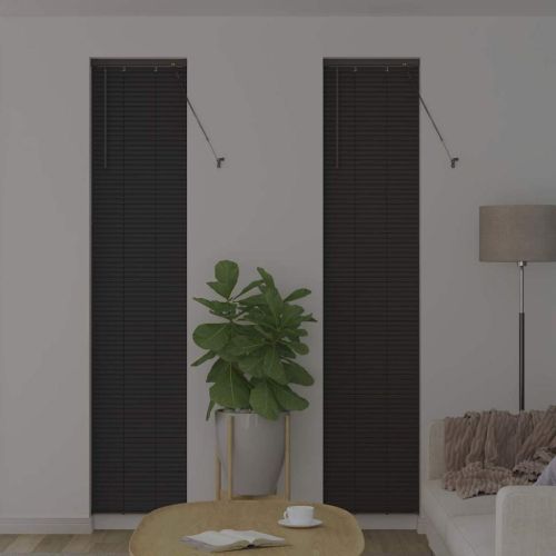 Вертикални щори Тъмен сив 220 x 40 см Алуминий