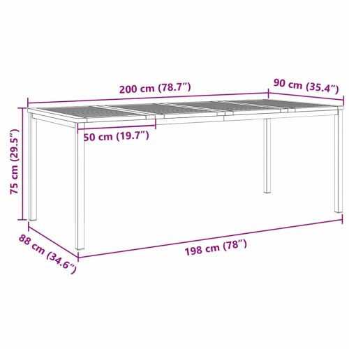 Масазахранене Кафяво 200 x 90 x 75 cm Солидно тиково дърво