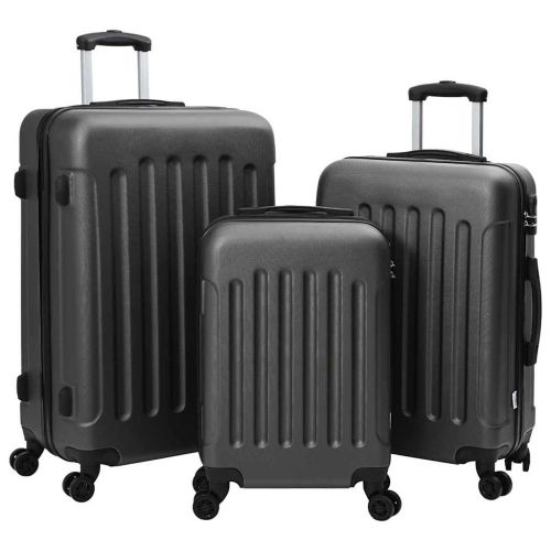 Куфар 3 pcs Тъмен сив 50 x 31 x 78 см ABS пластмаса