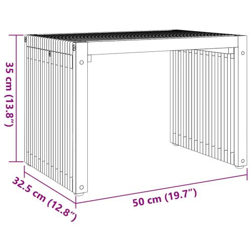 Странична масичка за градина Кафяво 50 x 32,5 x 35 см