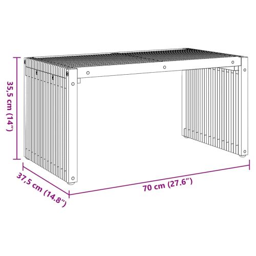Странична масичка за градина Кафяво 70 x 37,5 x 35,5 см
