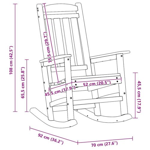 Люлеещо се кресло за градина Бяло 92 x 70 x 108 см HDPE