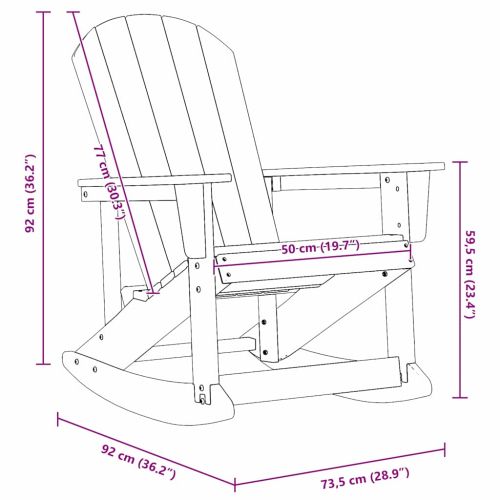 Люлеещ се стол Adirondack Морски син 92 x 73,5 x 92 см HDPE