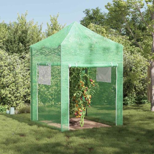 Оранжерия с поп-ъп рамка Зелен 200 x 200 x 300 см Желязо