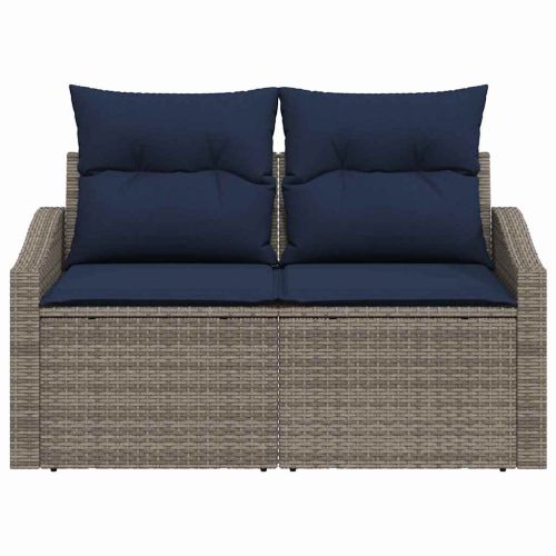 Градински диван Сив 123 x 62 x 69 см полиратан