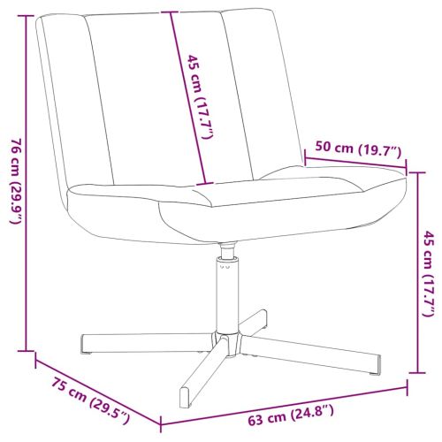 Въртящ се стол Синьо 63 x 75 x 76 см текстил