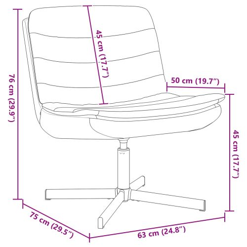 Въртящ се стол Синьо 63 x 75 x 76 см текстил