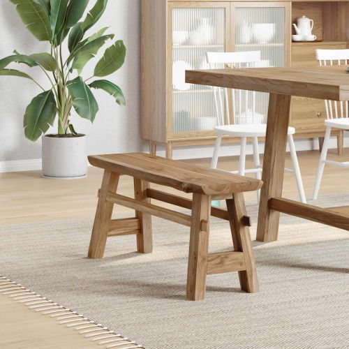 Пейка Естествен 100 x 29 x 43,5 см Солидно тиково дърво