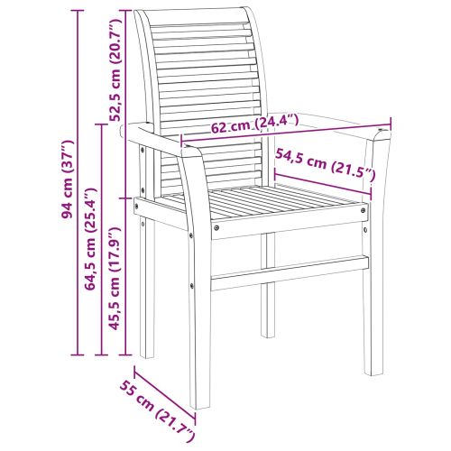 Трапезен стол 4 pcs Кафяво 62 x 55 x 94 см Солидно тиково дърво