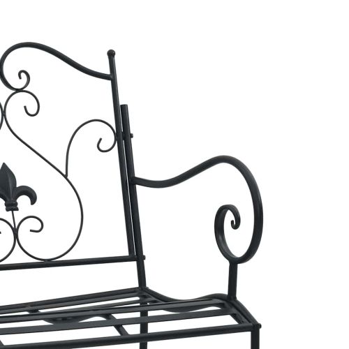 Градинска пейка Черно 104 x 54 x 93 см Стомана