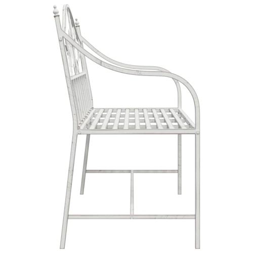 Градинска пейка Антично бяло 104 x 52,5 x 89 см Стомана