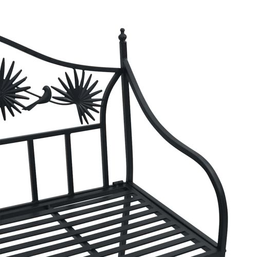 Градинска пейка Черно 104 x 52,5 x 89 см Стомана