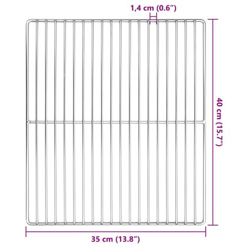 Решетка за грил Сребрист 40 x 35 см Неръждаема стомана
